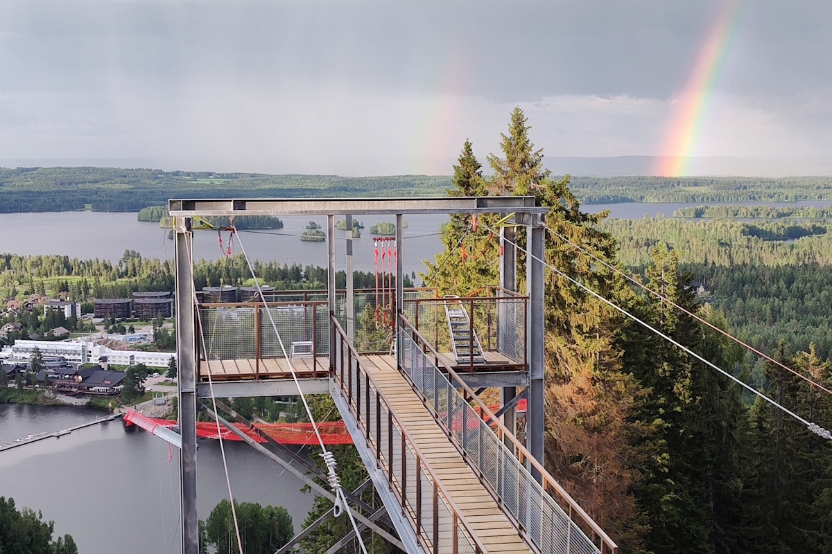 Zipline_liukumatka_Tahko_Apartments_huoneistoille_Kuopio_Finland